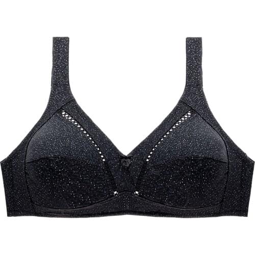 Fashion Dot Womens Bra Plus Size Bra Black Beige Unlined Wire Free Big Bra Top B C D DD E Cup 40 42 44 46 48 50 52