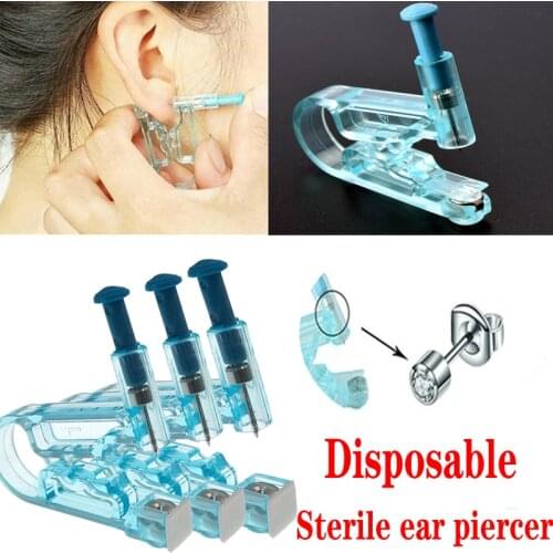 1pcs Disposable Painless Sterile Piercer Ear and Nose Piercing Healthy Tool Piercing Gun Kit Without Alcohol Pad Beauty Tools