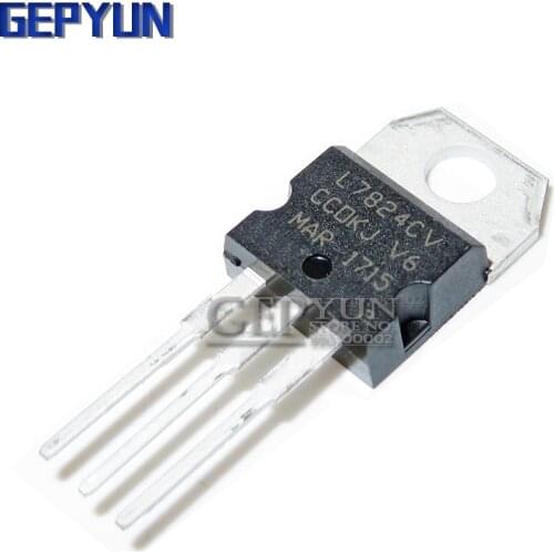 10PCS L7824CV L7824 TO-220 TO220 7824 LM7824 MC782 Gepyun