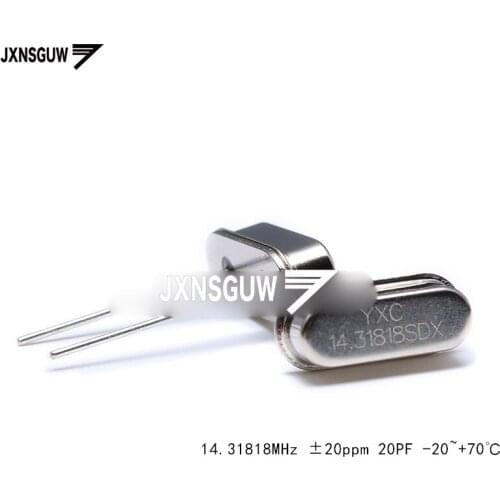 10PCS straight Insert passive crystal oscillator/HC-49US 14.31818MHz 20ppm 20PF X49SD1431818MSD2SC