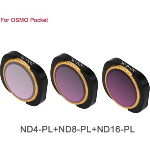3Pcs Aluminum Alloy Magnetic Adsorption No Damage CPL ND8 4 16 32 64 Lens Filter Set For DJI OSMO Pocket 2 Camera Stabilizer