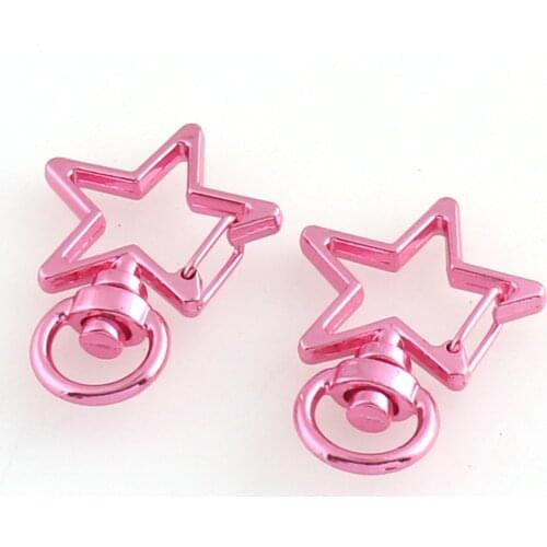 6pcs Metal Star Swivel Clasp Trigger hook Star Clasps Clip Snap Hook Key Chain Ring Lanyard Craft Bag Parts Pick Outdoor DIY Bag