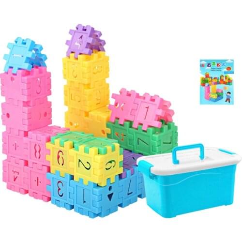 60-260Pcs Digital Cube Building Blocks Assembly DIY Creative Bricks Sets Macaron Color Baby Early Education Toys For Children