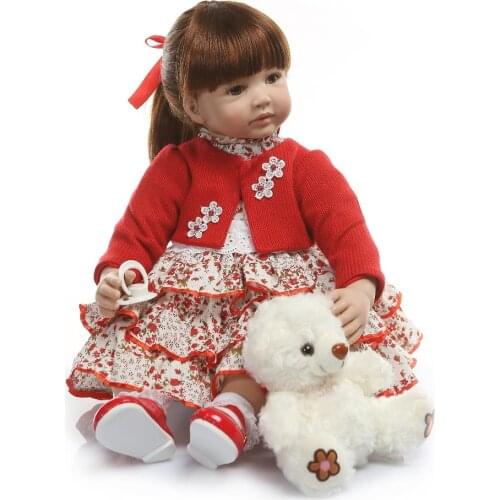 60CM reborn toddler princess bebe doll Silicone vinyl adorable Lifelike Baby Bonecas girl bebe doll reborn menina