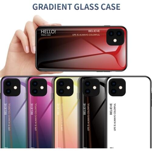Tempered Glass Case For iPhone 11 Case For iPhone 11 12 pro max mini Case For iPhone 7 8 Plus XS XR Max 11 Pro SE 2020 Cover