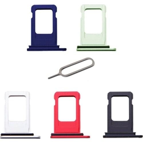 For Apple iphone 12 Single SIM Card Tray Sim Card Holder With Free Eject Pin Silver Black Blue Red Green Purple Color