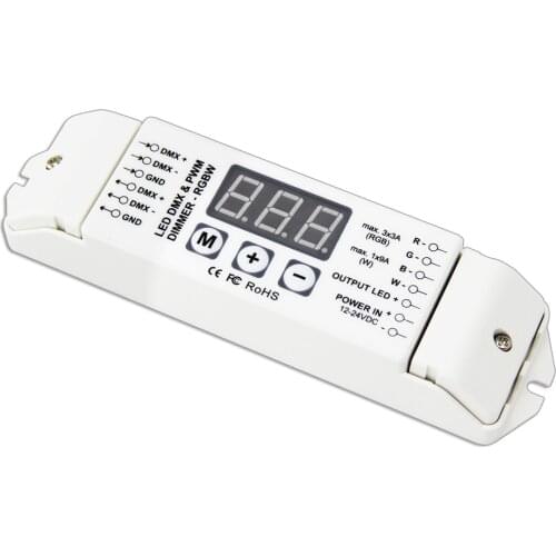 DMX512 Decoder Controller LED RGB+White/Warm White Led Strip Decoder / RGBW RGBWW 4ch DMX Decoder BC-834