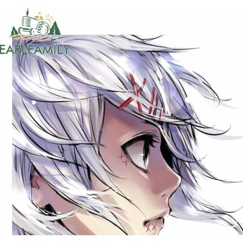 EARLFAMILY 13cm x 11.3cm for Suzuya Juuzou Tokyo Ghoul Vinyl Car Stickers Occlusion Scratch Window Trunk Custom Printing Decal