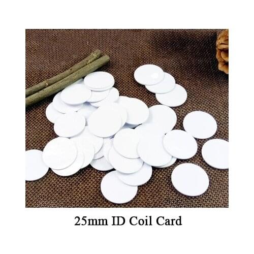 Em4200 125khz low frequency coil card round shape 25mm diameter semi-finished wristband customized tag rfid key fob