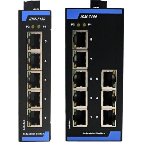 IDM-7180 5-port 8-port industrial switch 12V24V entry-level 100M industrial Ethernet switch rail switch