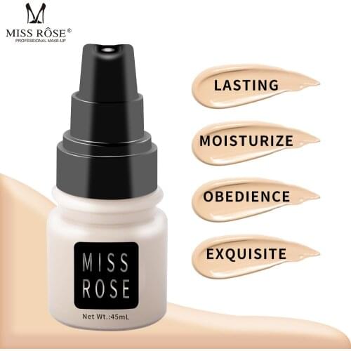 MISS ROSE Concealer Liquid Foundation Matte Oil Control Isolation Foundation Cream Moisturizing Sweat-proof and Lasting