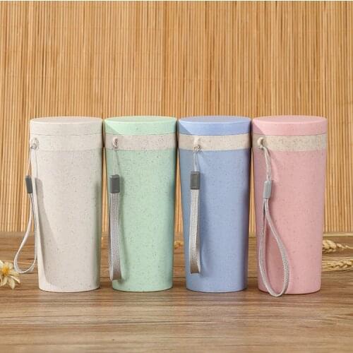 Creative wheat fragrance cup custom wheat straw fiber water cup custom portable advertising cup gift plastic cup coffee bottle