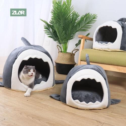 ZLAR Bed For Cats Dog Bed Creative Shark Pet Houses Pet Accessories House For Dogs Cat House Cats Litter Mat Dog SuppliesCGCAT23