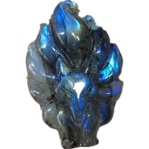 Labradorite Indian Statue Hand Carved Gemstone Natural Folk Crafts For Gifts