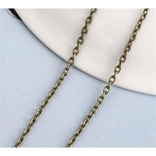 5M/lot 3.5x2.5mm White K and Bronze Colors Metal Link Chain for Necklaces Bracelets Jewelry Making