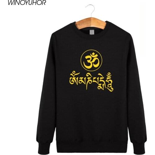 Winter New Fashion JN BUDDHISM OM MANI PADME HUM Hoodies Men Casual O-Neck Sweatshirts Large Size Pullovers Brand Clothes