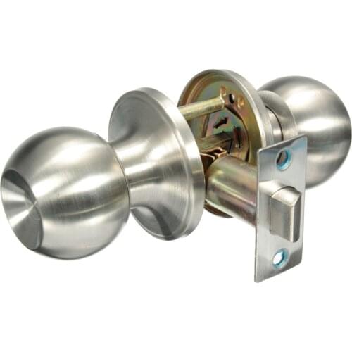 25mm-45mm Stainless Steel Bathroom Round Ball Door Knob Set Handle Passage Lock NO Key Contemporary Internal Door Knob Pair