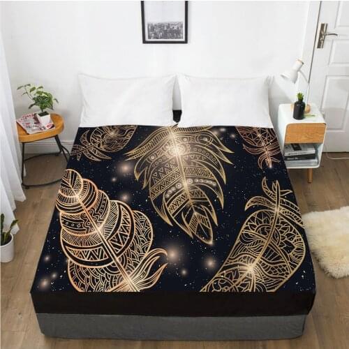 Customize Fitted Sheets Mattress Cover With Elastic Band 3D Bedsheet Linens 200x200 180x200 Bed Sheet Bedding Bohemia