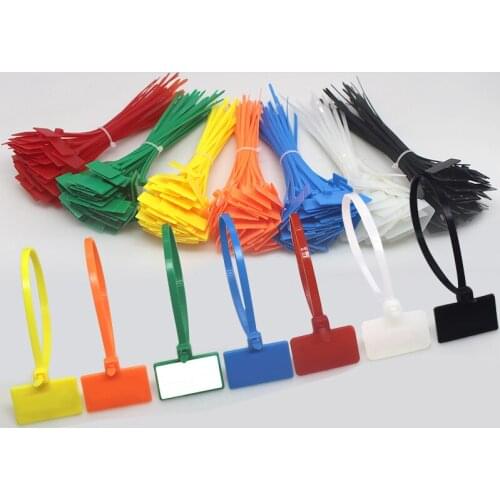 250-Pieces Nylon Cable Marker Ties Self-locking Cord Tags Write on Ethernet Label Wire Straps Cable Tie for Home/Office Use
