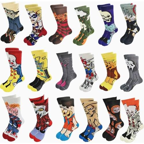 Cartoon and Animation Movie Characters Fashion Trend Men and Women Socks Autumn and Winter Street Style Middle Tube Skateboard