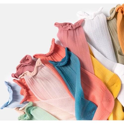 15 Colours Women Socks Cool Transparent Sheer Socks For Women Thin Single Jersey Female Hollow-Out Middle Kawaii Socks