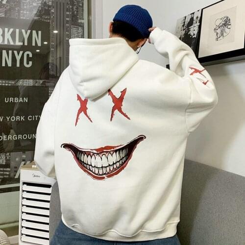 Autumn Winter Hoodies Mens Hoodies Plush Thickened Hip Hop Loose Korean Fashion Student Couples Coat Womens Coat Kawaii Hoodie