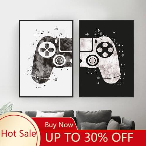 Poster decorations Canvas Painting Boys Game Poster Print Gamepad Illustration Game Wall Art Picture for Kids Home Decor