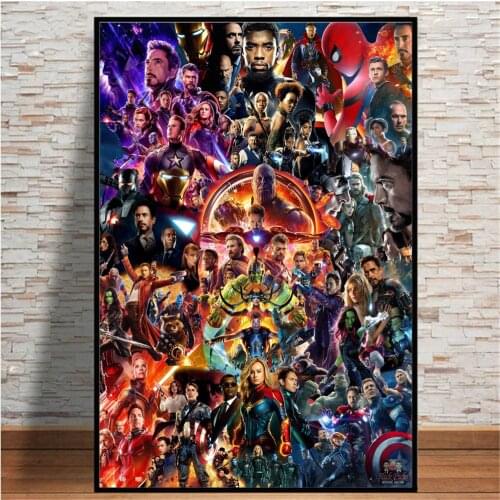 The Avengers Endgame Marvel Movie Canvas Poster On Wall Art Home Decorative Iron Man Thanos Prints Painting For Room Decor Gift