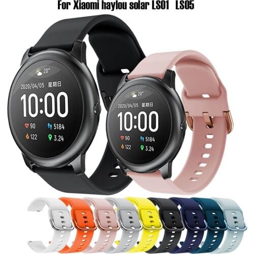 For Xiaomi haylou solar lS05 Smart Watch for Xiaomi haylou solar lS02 watchstrap Silicone Watchbands 20/22mm watch band bracelet