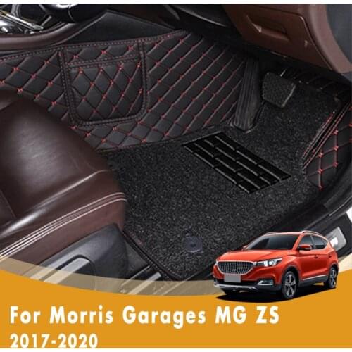 RHD Luxury Double Layer Wire Loop Car Floor Mats For Morris Garages MG ZS 2020 2019 2018 2017 Custom Carpets Rugs Auto Parts