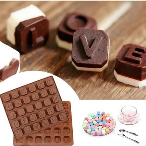 Silicone Mold of 26 Letters Chocolate Mold Ice Cube Mold Cake Baking Mould -25