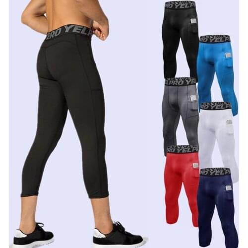 Sportswear Men Sports Leggings Fitness Sportswear Long Trousers Gym Training Skinny Leggins Running Compression PantsTights