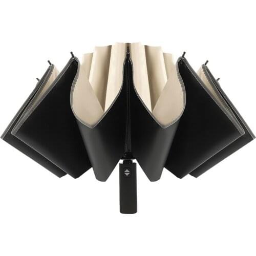 Windproof Women Sun Umbrella Man Automatic Folding Reverse Umbrella With Night Walking Reflective Strip Rain Folding Umbrella