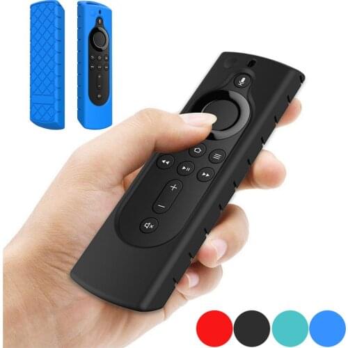 Protective Case Silicone Shockproof Lightweight Durable Anti Slip Lattice Design Home Remote Control Cover For Fire TV Stick 4K