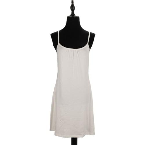 Plus Size Sexy Womens Full Slips Solid Cotton Spaghetti Strap Petticoat Ladies Under dress Female Women Slip Summer Vestidos