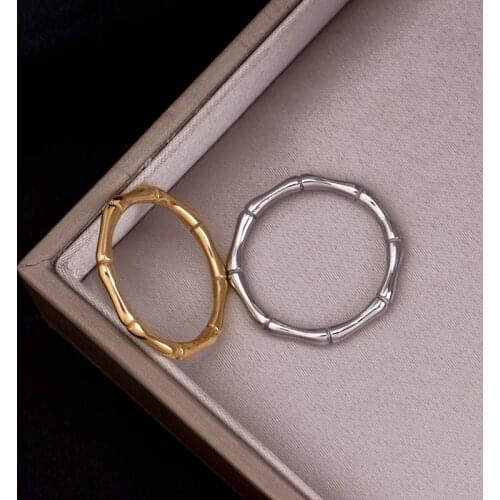 Stainless steel fadeless Japanese and Korean edition temperament fine joint ring for women versatile simple smooth tail ring