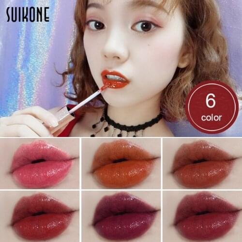 Sukone mirror liquid lipstick purple red vampire pumpkin color lip tint waterproof long lasting moisturizing lip gloss AC053