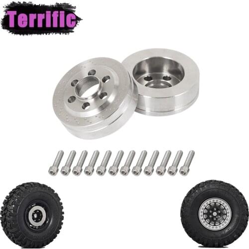 2PCS/4PCS Stainless Steel Counterweight Brake Disc Weights for 1.9 2.2 inch Wheel Rims TRX4 TRX6 Axial SCX10 90046 AXI03007