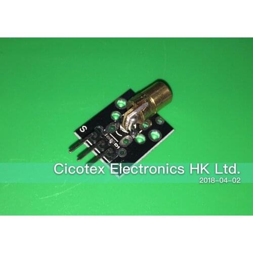 2pcs/lot KY-008 3pin 650nm Red Laser Transmitter Dot Diode Copper Head Module for arduino DIY Kit