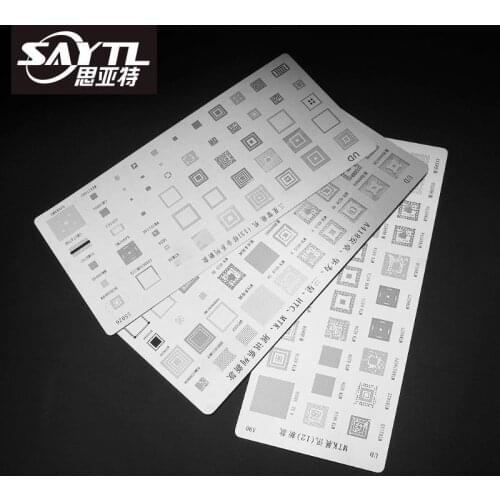 3pcs universal BGA Stencils for MTK Samsung HTC Huawei Android Directly Heated BGA Reballing Stencils Kit High quality