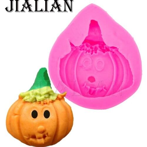 3D Halloween pumpkin Cooking Chocolate mould DIY cake Decoration tools Silicone Molds Baking Fondant Kitchen accessories T0582
