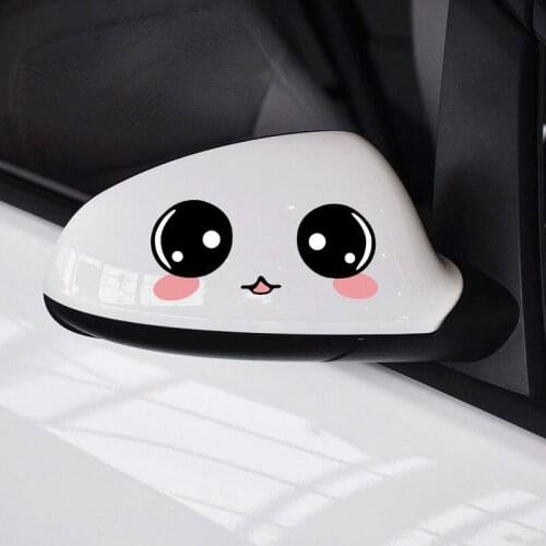 Car Rear View Mirror Sticker Cute Cartoon Smile Kiss Emoticon Creative Stickers Girl Lady Car DIY Vinyl Auto Modification Decal