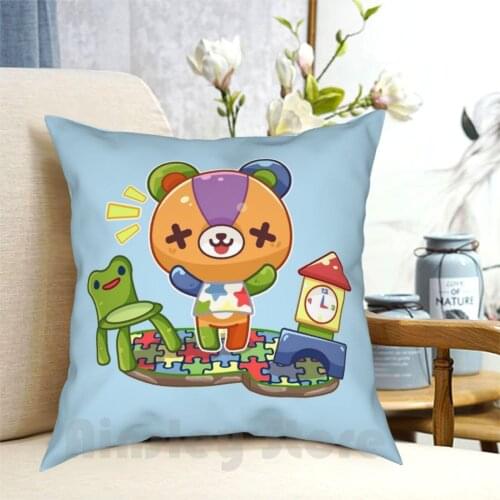 Bear Boy Pillow Case Printed Home Soft DIY Pillow cover Animal New Horizons Animal New Horizons Patches Teddy Nintendo Tom