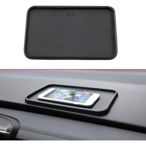 Black Car Front Dashboard Silicone Non-Slip Mat 200x128mm High Quality Auto Interior Front Storage Catcher Pad Mat Organizer