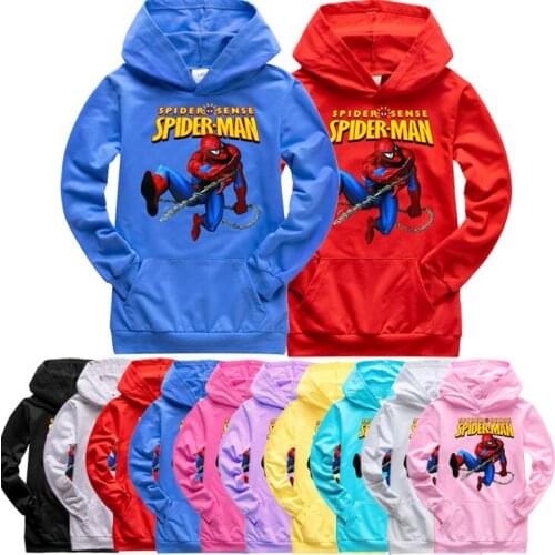 Disney Spiderman Children Pullover Long Sleeve Printed Sweatshirts Hoodies Boy Girl Kids Fashion Casual Cool Tops