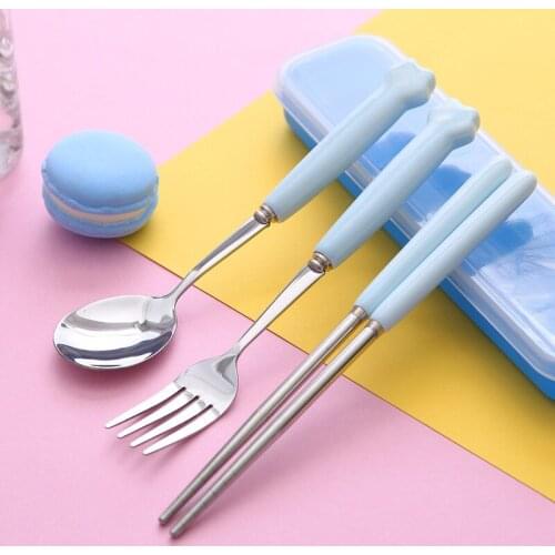 Travel Utensils, Stainless Steel Cutlery Set Portable Camp Reusable Flatware Silverware, Include Fork Spoon Chopsticks with Case
