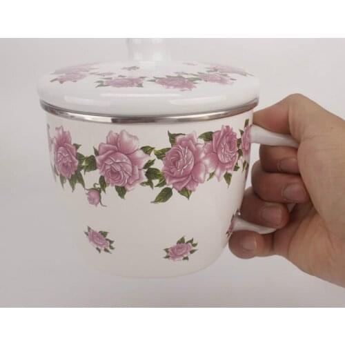 Enamel Tea Cup, enamel soymilk cup, enamel milk cup, enamel coffee cup. 12cm, 940ml thickened environmental protection cup
