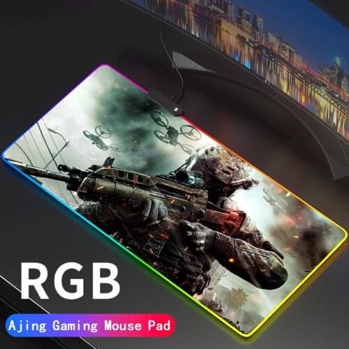 Custom DIY Pattern Large Call of Duty RGB Gaming Mouse Pad Anti-Slip Rubber Base Computer Keyboard LED COD MousePad For PC Desk