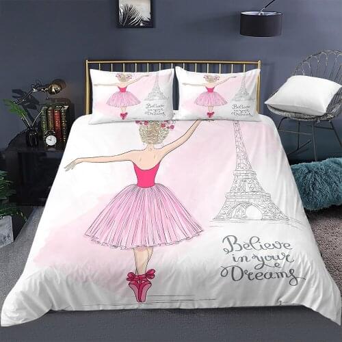 3d Cartoon Bedding Set for Baby Kids Children Crib Comforter Cover Princess Bed 135 HomeTextiles Ballet Dancing Girl Duvet Cover