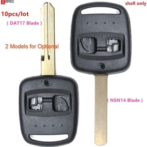 Keyecu 10pcs/lot Remote Key Shell Case Fob 2 Button for Subaru Legacy Forester Impreza Outback 2000-2003 (DAT17 or NSN14 Blade)